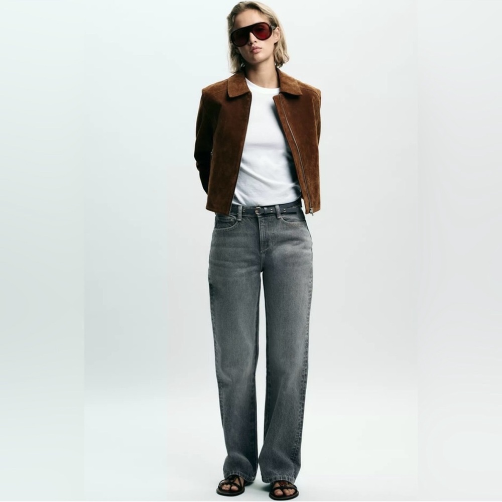 ZARA Z1975 HIGH-WAISTED REGULAR FIT JEANS WITH BELT